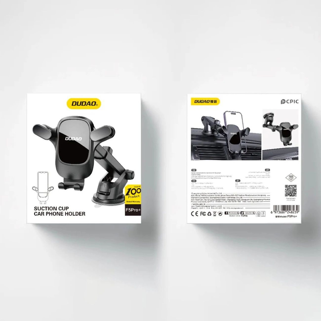 Dudao F5Pro műszerfalra és ablakra erősíthető autós telefontartó - fekete-4