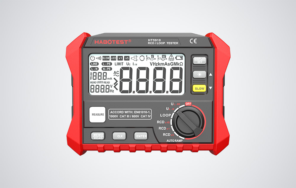 Digitális RCD / Hurokellenállás Mérő Habotest HT5910-2