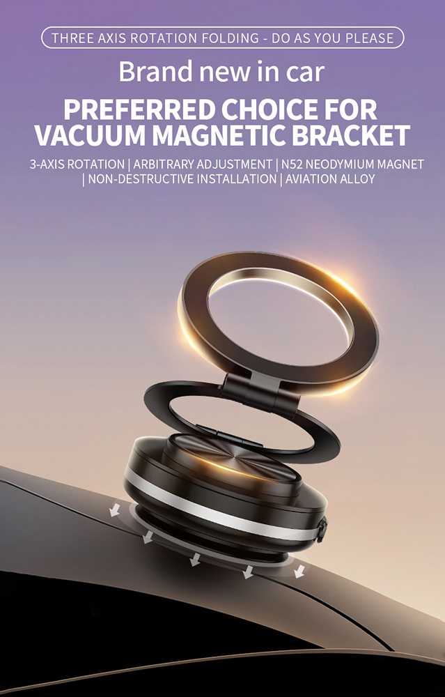 Blavec autós tartó BHV-01 elektromos, vákuumos, mágneses (BHV01-EPMB) fekete-6