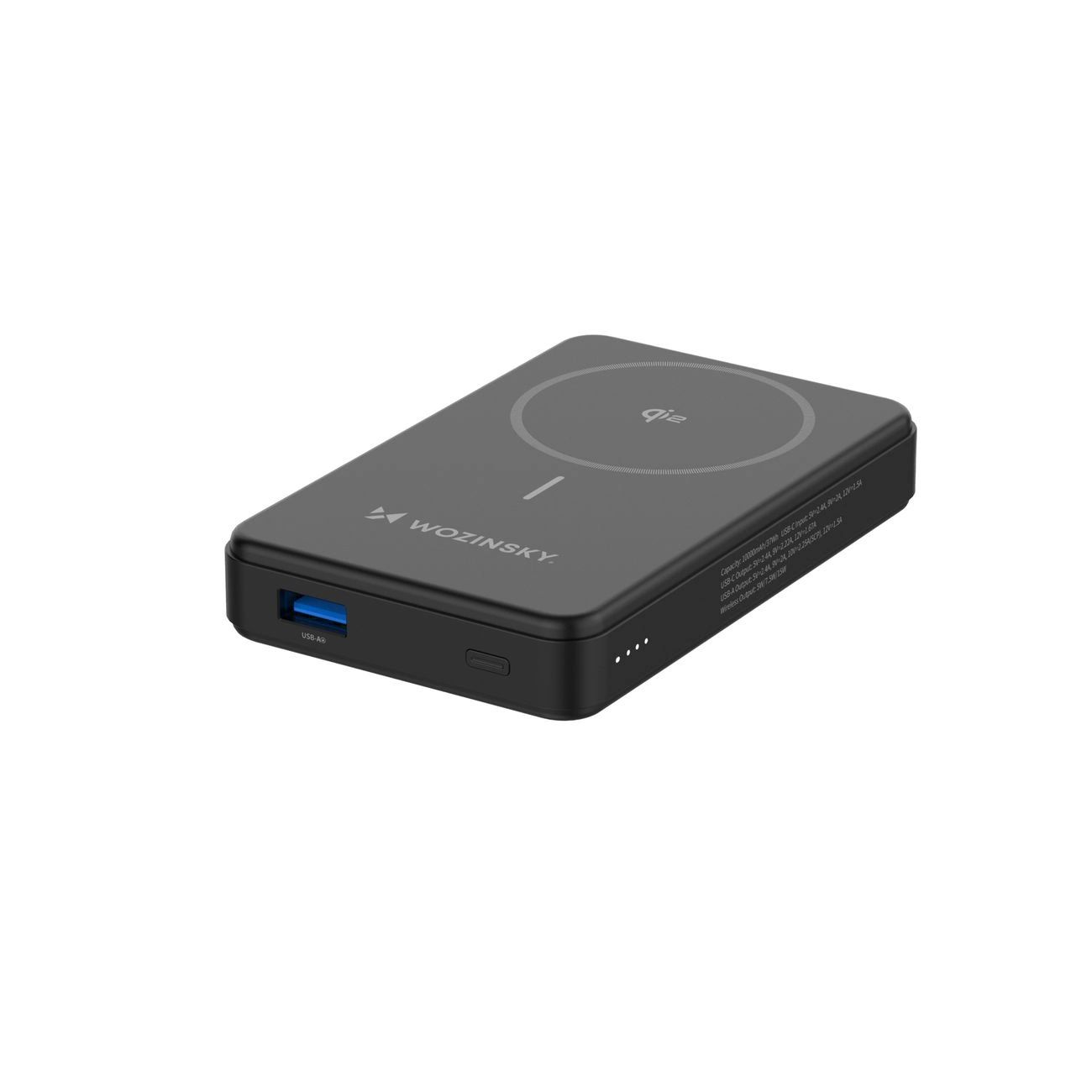 Wozinsky WLWP-10KA0Y3S 22.5W PD Qi2 10000 mAh powerbank támasztékkal, 1x USB-A, 1x USB-C - fekete-15