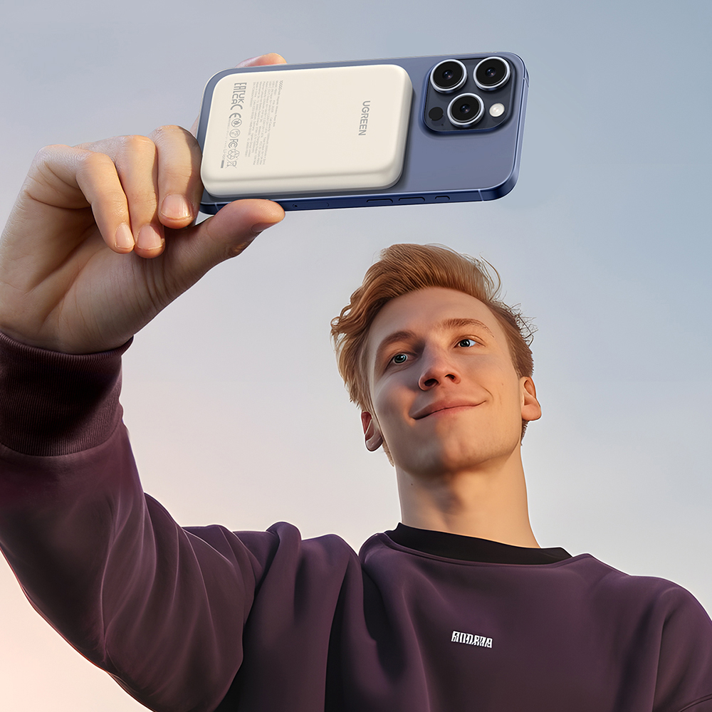 Ugreen - Vezeték nélküli Power Bank PB561 (25919) - MagSafe, Gyors töltés, 10000mAh, Type-C, PD20W, 5V/3A - Szürke-3