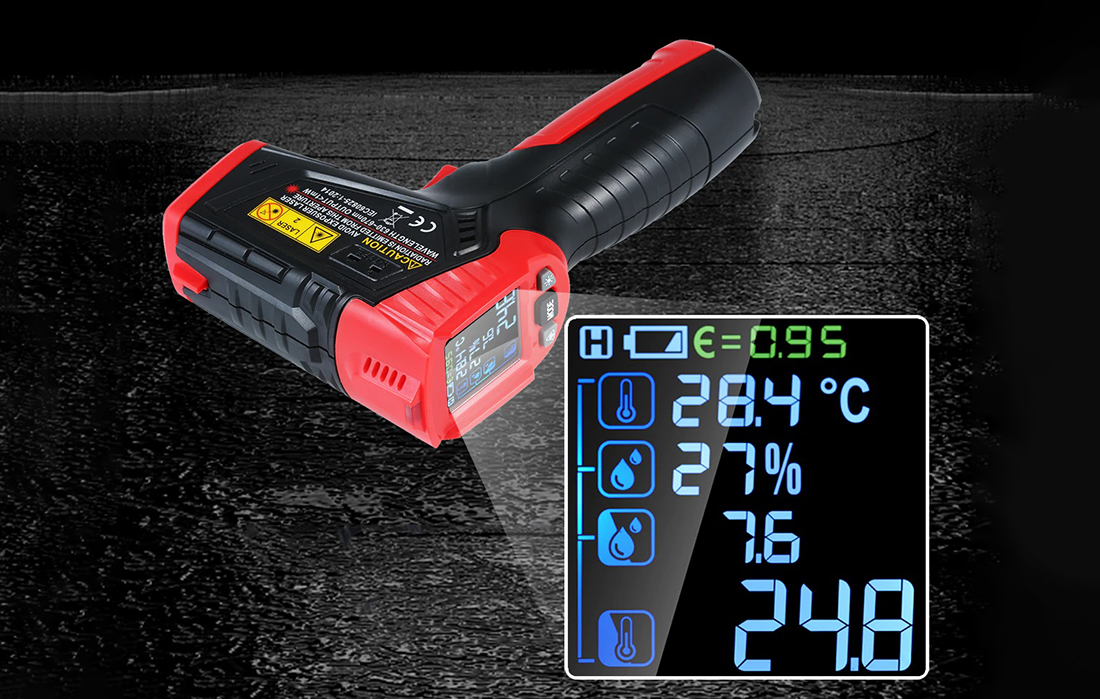 Habotest HT651D digitális lézeres pirométer, páratartalom mérő-7