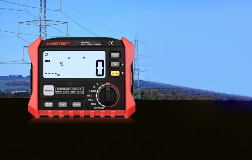 Digitális RCD / Hurokellenállás Mérő Habotest HT5910-4