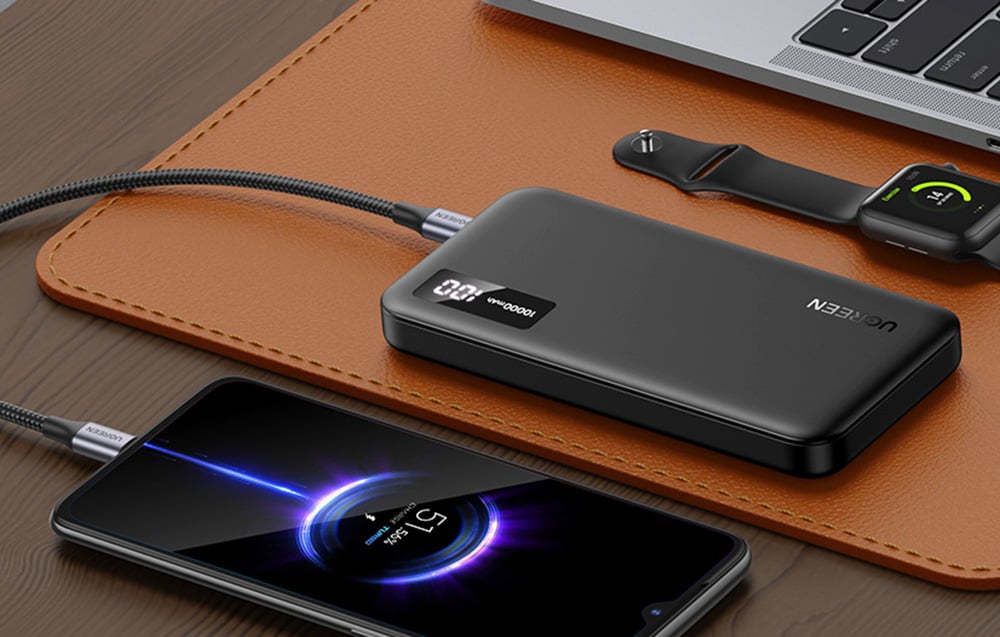Powerbank 10000mAh Ugreen PB311, USB + USB-C, 20W PD (fekete)-4