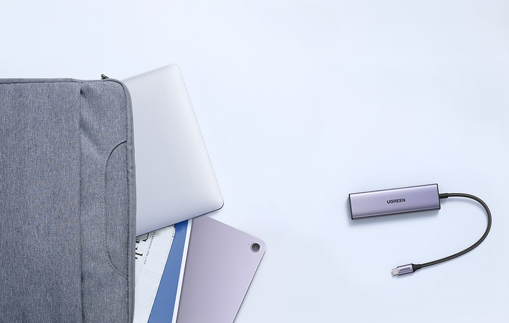 Multifunkciós HUB 5 az 1-ben USB-C - HDMI 1.4 / 3 x USB-A / USB-C PD 100W Ugreen CM511 - szürke-4