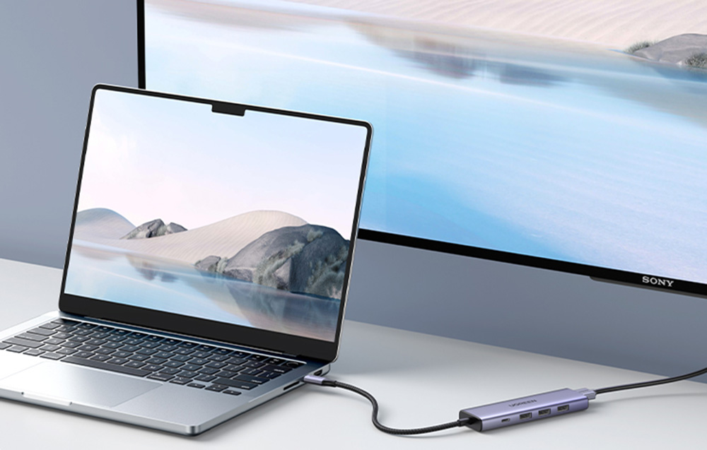 Multifunkciós HUB 5 az 1-ben USB-C - HDMI 1.4 / 3 x USB-A / USB-C PD 100W Ugreen CM511 - szürke-3