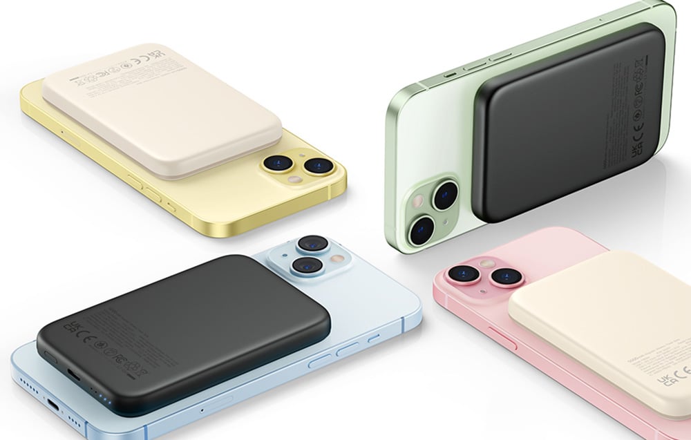 Mágneses powerbank 10000mAh Ugreen PB561, USB-C, 15W (bézs)-3