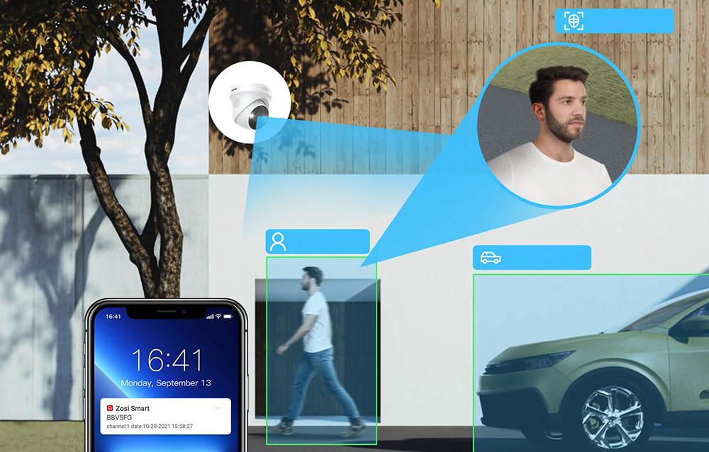 IP Kamera ZOSI C225 4 db WiFi 5MP + NVR 8 csatornás + 2TB HDD-5
