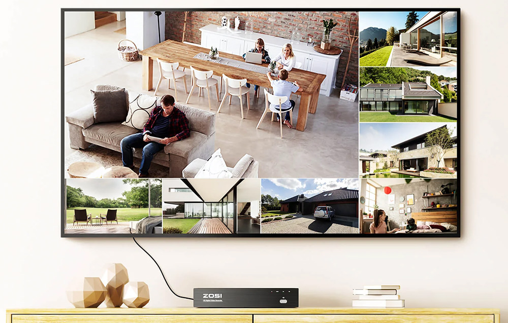 IP Kamera ZOSI C225 4 db WiFi 5MP + NVR 8 csatornás + 2TB HDD-6