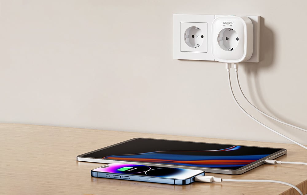 Gosund SP6 16A USB-C 20W okos konnektor WiFi/Bluetooth-4