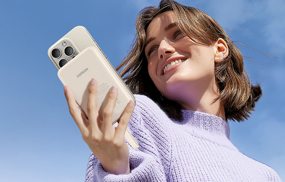 Ugreen mágneses power bank 10000mAh 20W USB-C kábellel-4