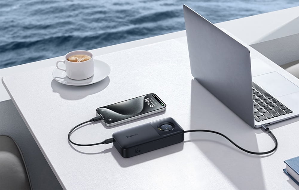 Baseus Free2Pull 20000mAh 65W powerbank + kábel (fekete)-1