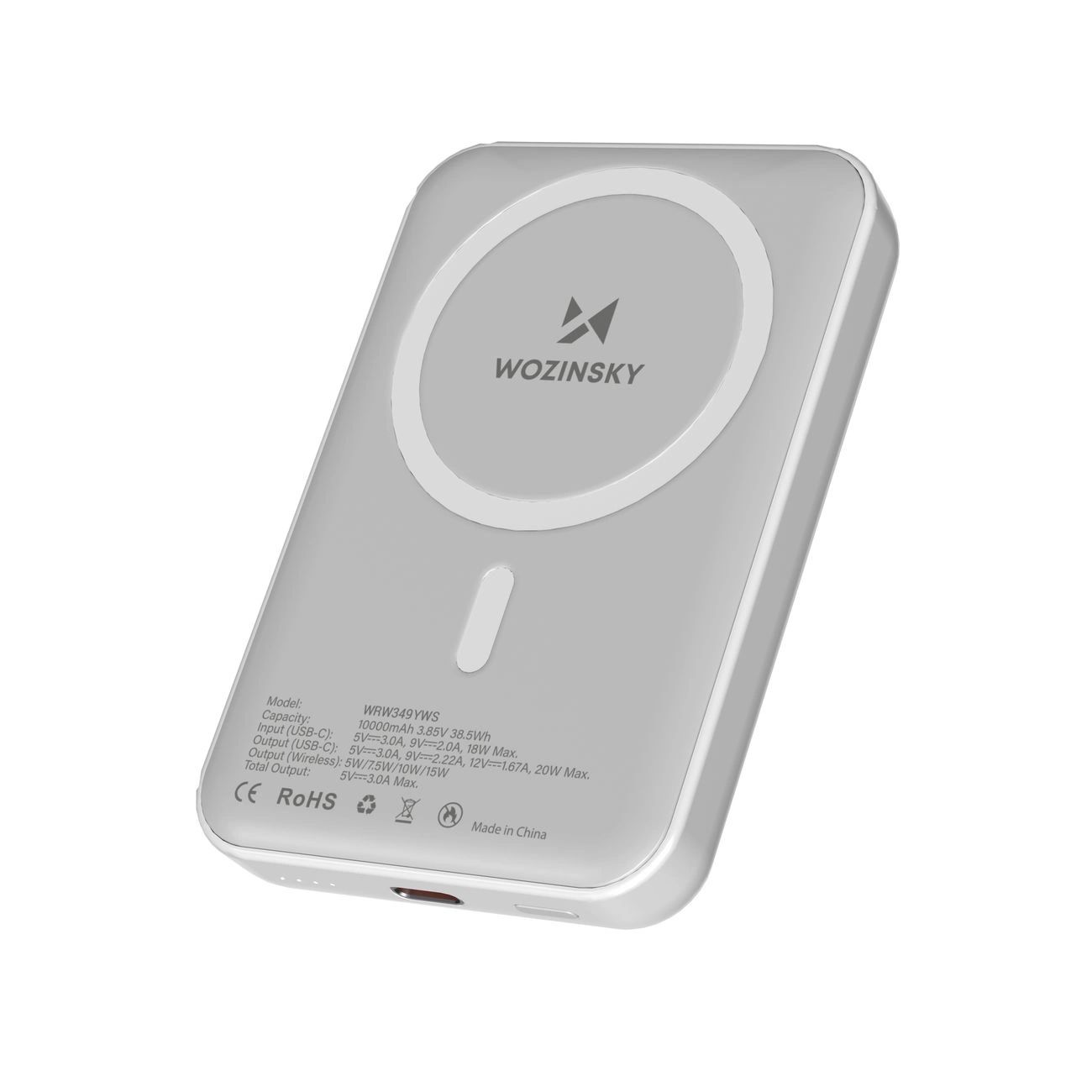 Wozinsky WRW349YWS 10,000 mAh magsafe Power Bank - Fehér-1