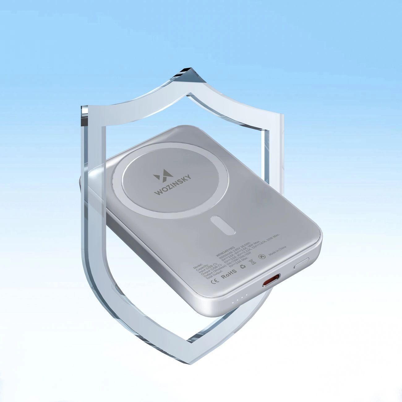 Wozinsky WRW349YWS 10,000 mAh magsafe Power Bank - Fehér-3