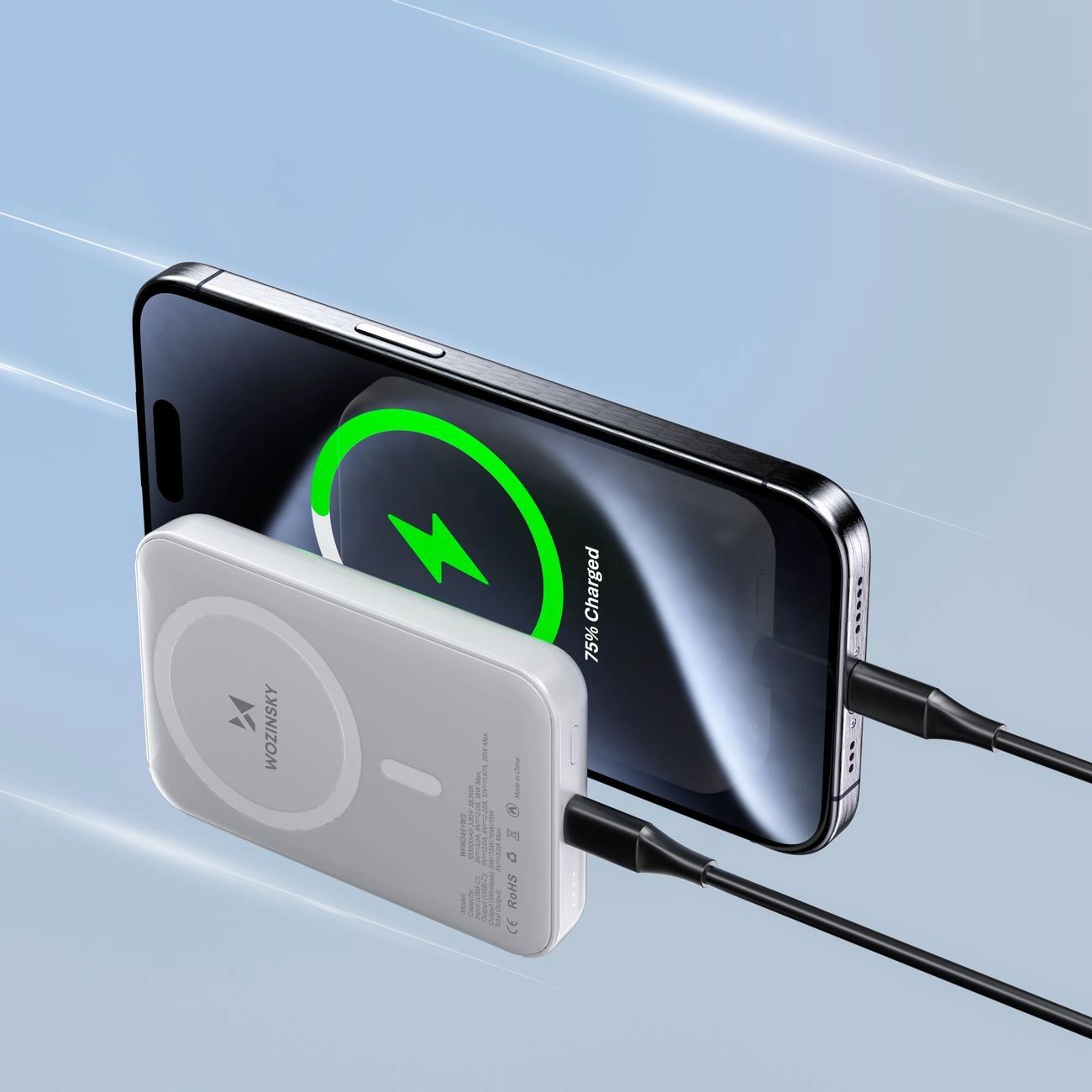 Wozinsky WRW349YWS 10,000 mAh magsafe Power Bank - Fehér-4