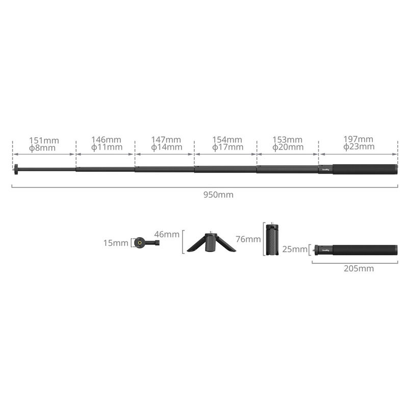 Smallrig 5403 Selfie Stick for Action Cameras-5