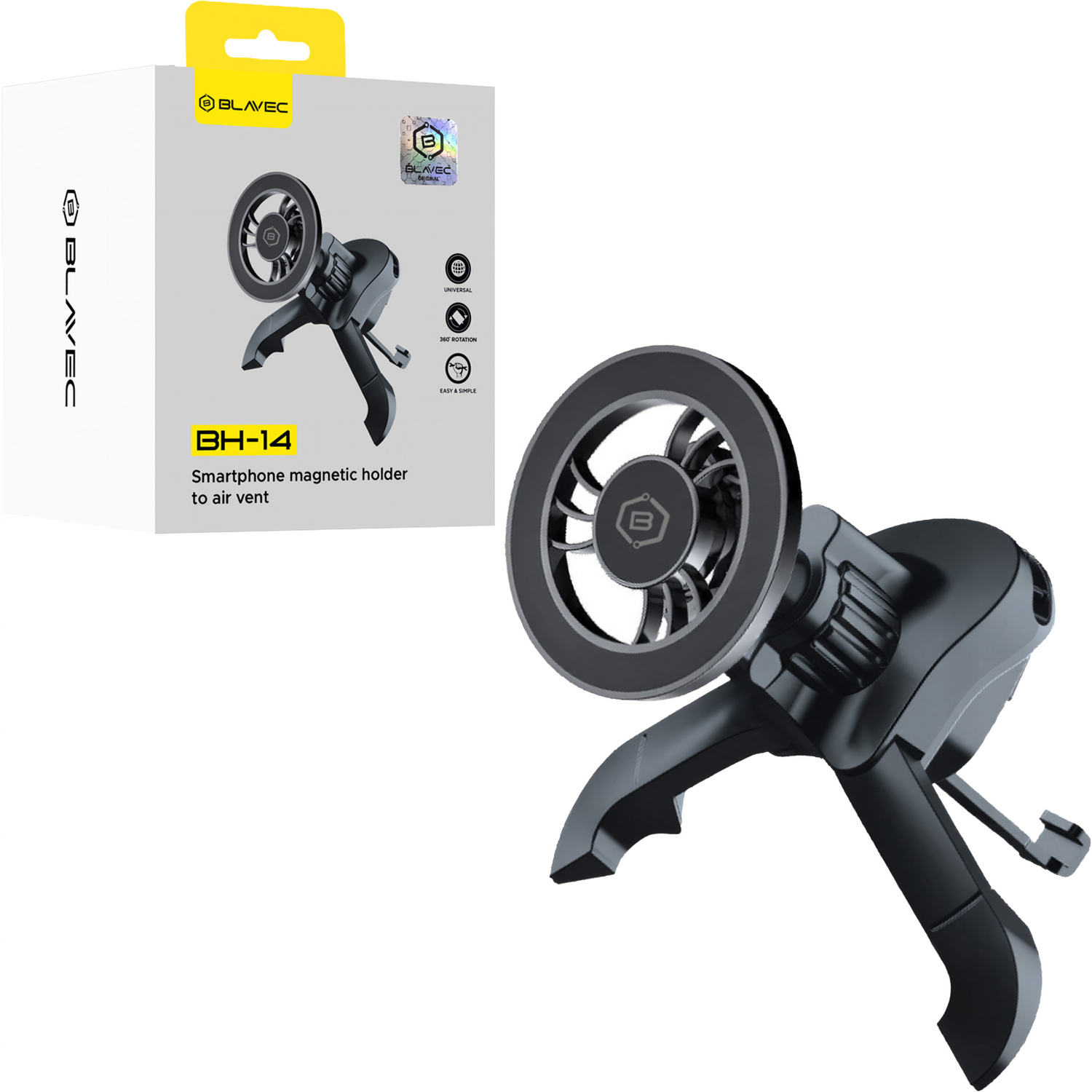 Blavec autós tartó BH-14 mágneses Magsafe szellőzőre (BH14-MAVB) fekete-0