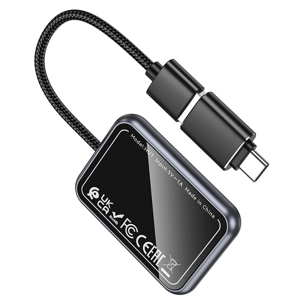 Hoco vezeték nélküli CarPlay adapter USB A / USB C HU1 fekete-4