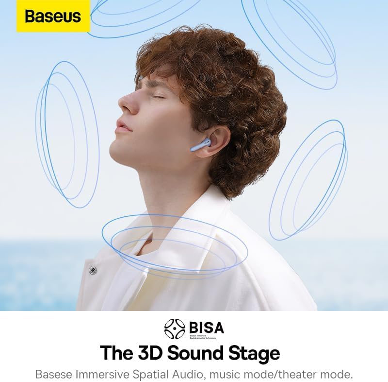 Baseus - Vezeték nélküli fülhallgató Bowie WX5 (A00051000313-00) - TWS Bluetooth 5.3-mal - Kék-4