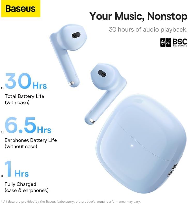 Baseus - Vezeték nélküli fülhallgató Bowie WX5 (A00051000313-00) - TWS Bluetooth 5.3-mal - Kék-5