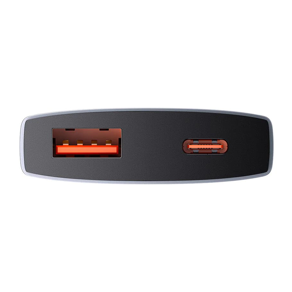 Baseus - Fali Töltő (CCGP150113) - GaN5 Pro Lapos Kialakítás, USB, Type-C, UE és UK Csatlakozóval, Type-C Kábel - Szürke-6