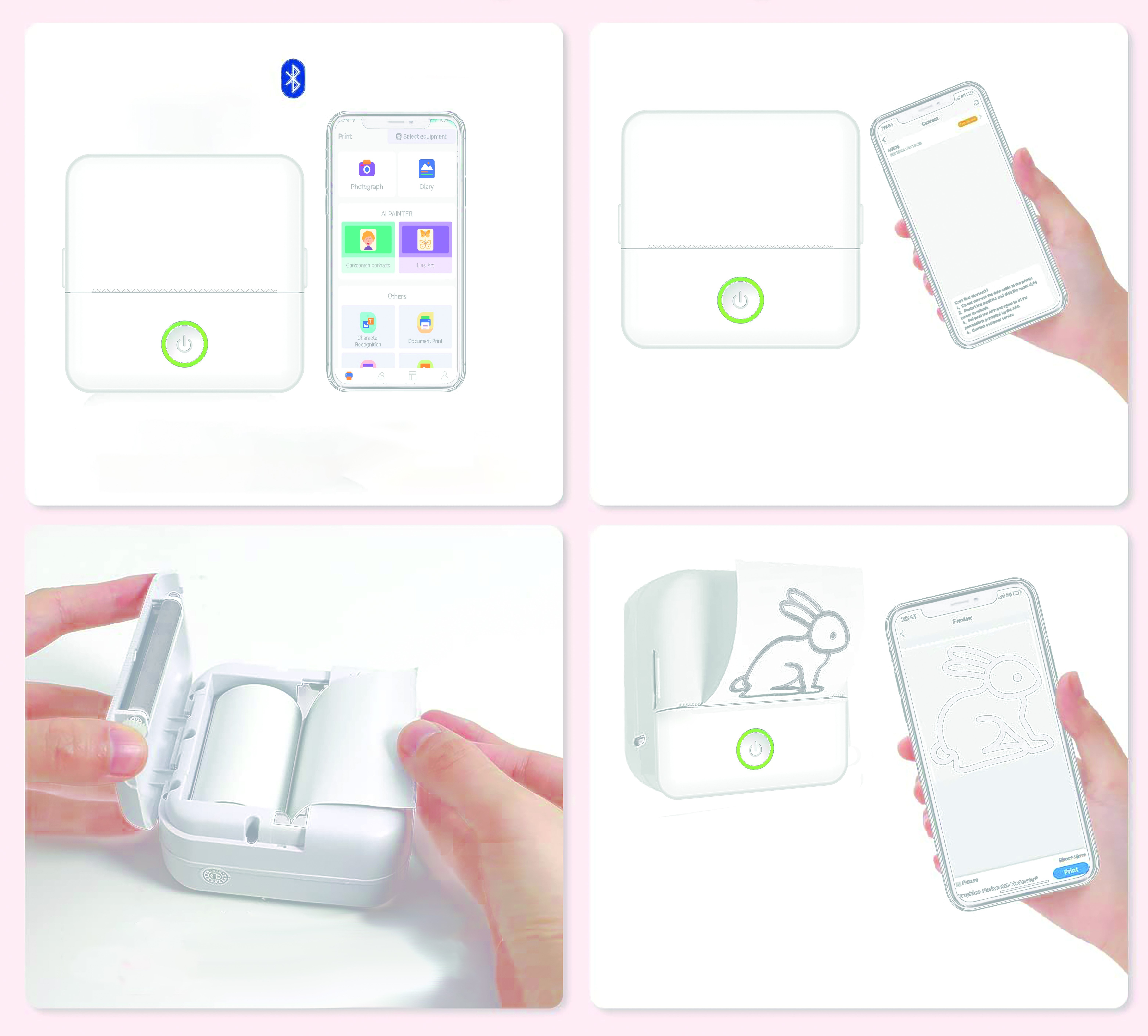 Setty Mini hőnyomtató bluetooth DT1-0 fehér, e-nyugta kompatibilis (iOS/Android)-2