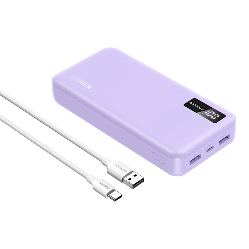 Ugreen PB312 20000mAh Powerbank, 2x USB + USB-C, 20W (Lila)-0