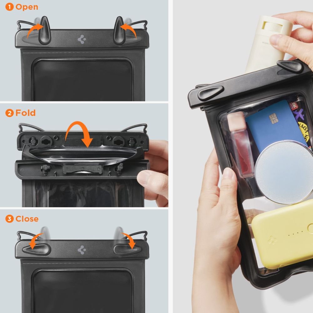  Spigen A603 Fekete Univerzális Vízálló Telefontok-1