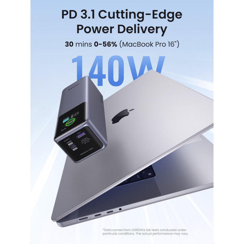 Powerbank UGREEN PB722, 25000mAh, 200W, QC + PD, Szürke-6