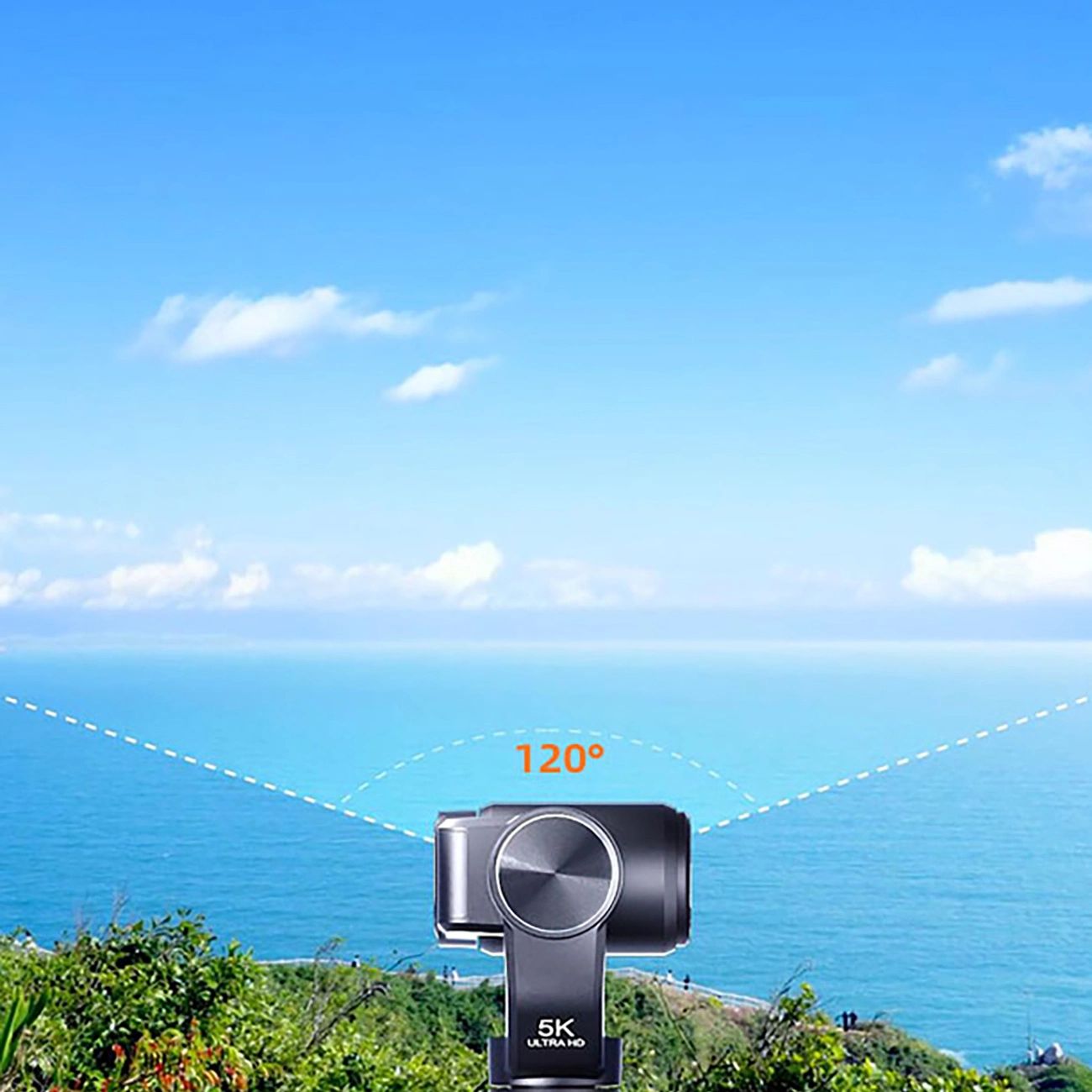 Ordro Pocket M5 3-tengelyes Gimbal Kamera, 5K, vlogoláshoz és YouTube videókhoz – Fekete-9