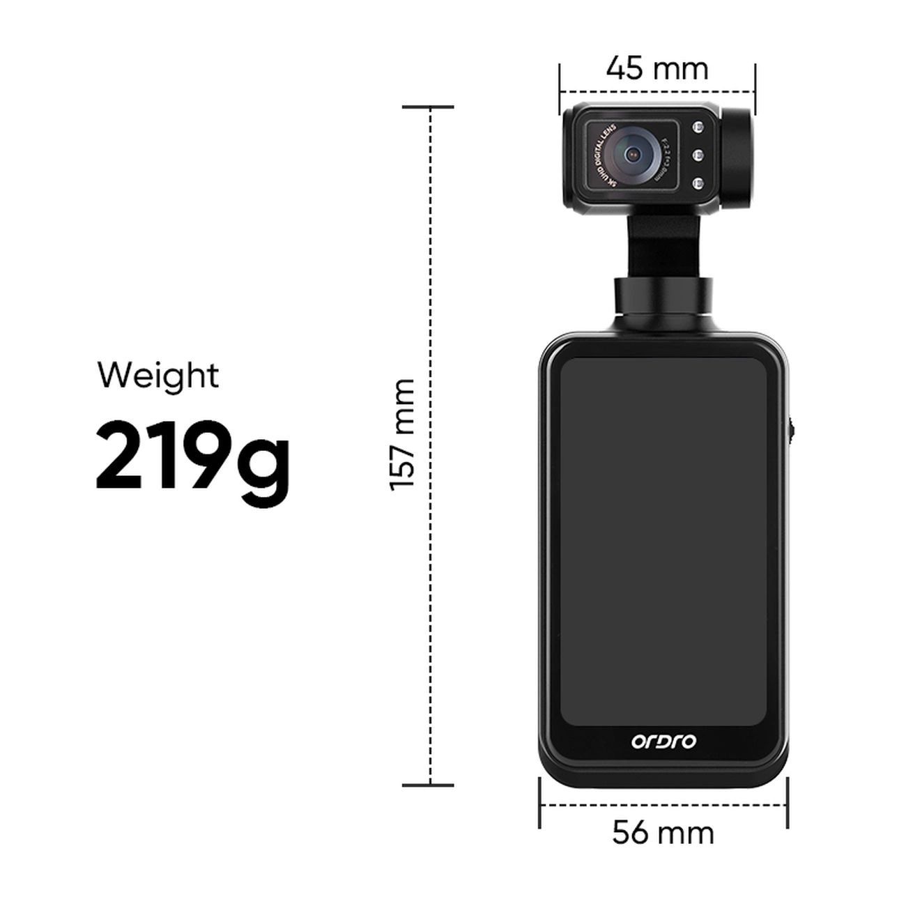 Ordro Pocket M5 3-tengelyes Gimbal Kamera, 5K, vlogoláshoz és YouTube videókhoz – Fekete-13