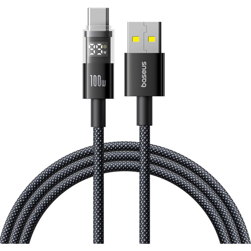 USB-A - USB-C kábel Baseus Display 2, 100W, 5A, 2m, Fekete P10382701111-00-0