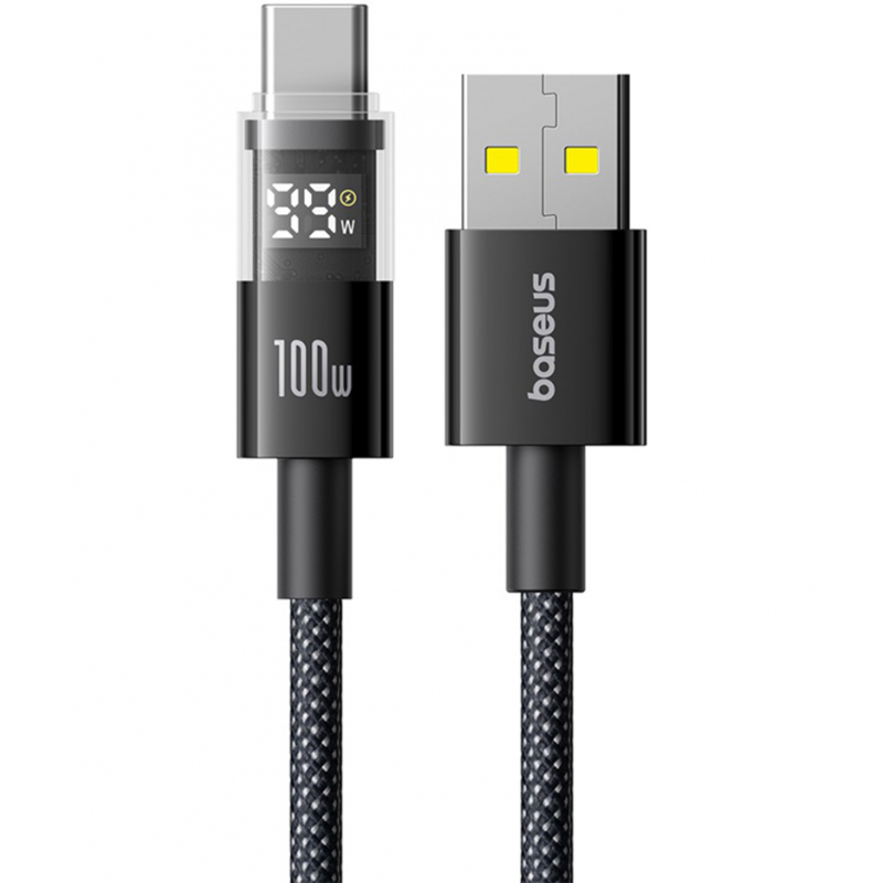 USB-A - USB-C kábel Baseus Display 2, 100W, 5A, 2m, Fekete P10382701111-00-4