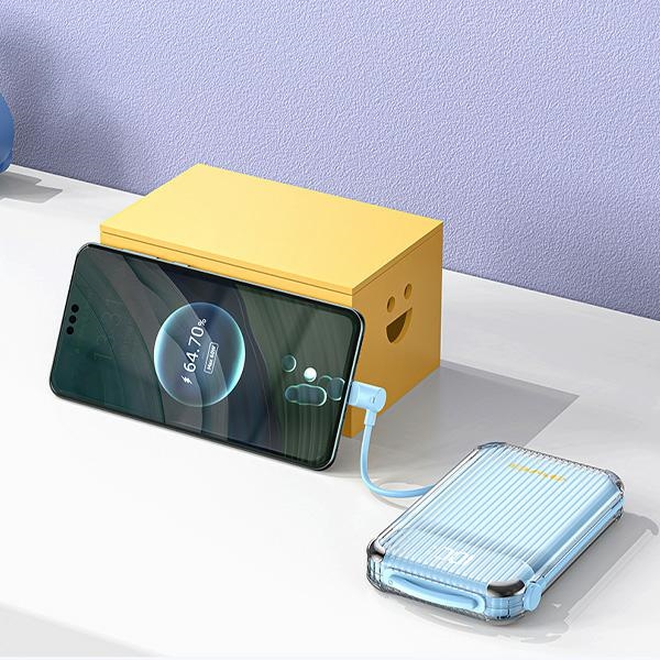 AWEI PowerBank P89K 10000mAh 38.5W fekete/fekete + PD/Lightning kábelek-4