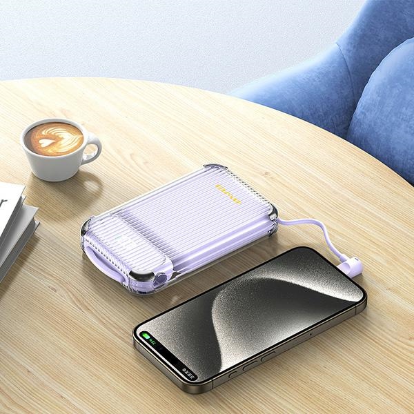 AWEI PowerBank P89K 10000mAh 38.5W fekete/fekete + PD/Lightning kábelek-5