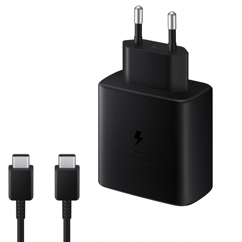 Hálózati Töltő Samsung EP-TA845 + DA705BBE, 45W, 4.05A, 1 x USB-C, USB-C kábellel, Fekete-0