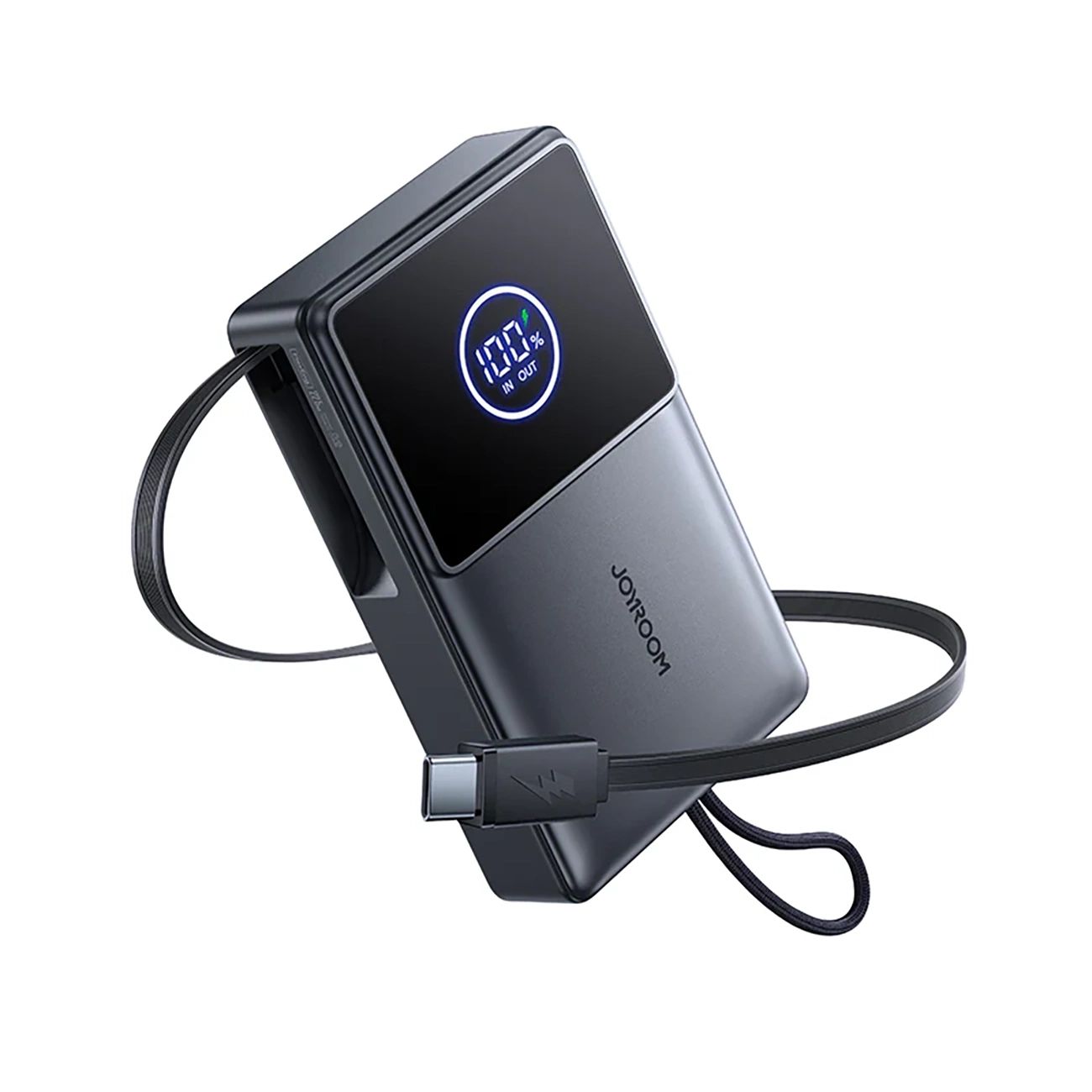 Joyroom JR-PR1 10000mAh 22.5W Powerbank with Built-in Retractable USB-C Cable - Black-0