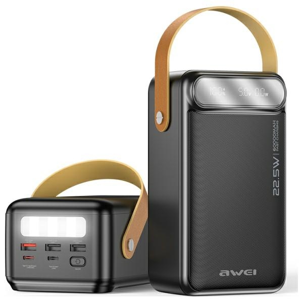 AWEI PowerBank P101K 60000mAh 22.5W fekete-0