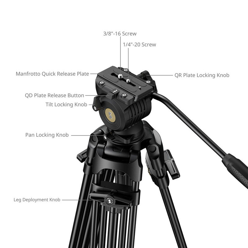 Smallrig 5442 FSD14 Freespeed Heavy-Duty Aluminium Alloy Tripod-1