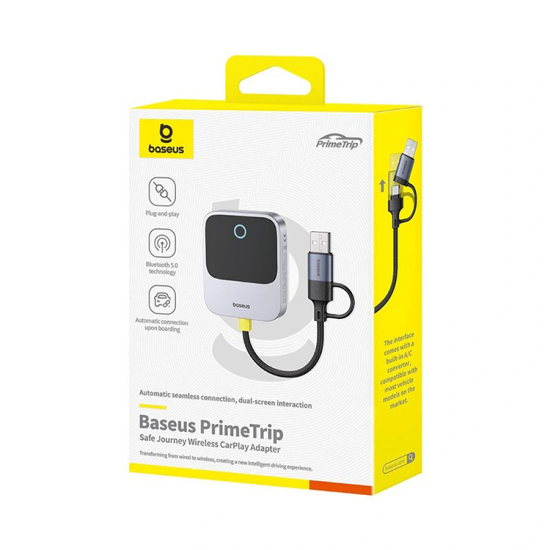 Baseus PrimeTrip CarPlay Adapter, Szürke-3