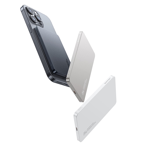 USAMS Indukciós Powerbank 5000mAh 20W PD Gyors Töltés ezüst CY Series 5KCD23101 (US-CD231)-5