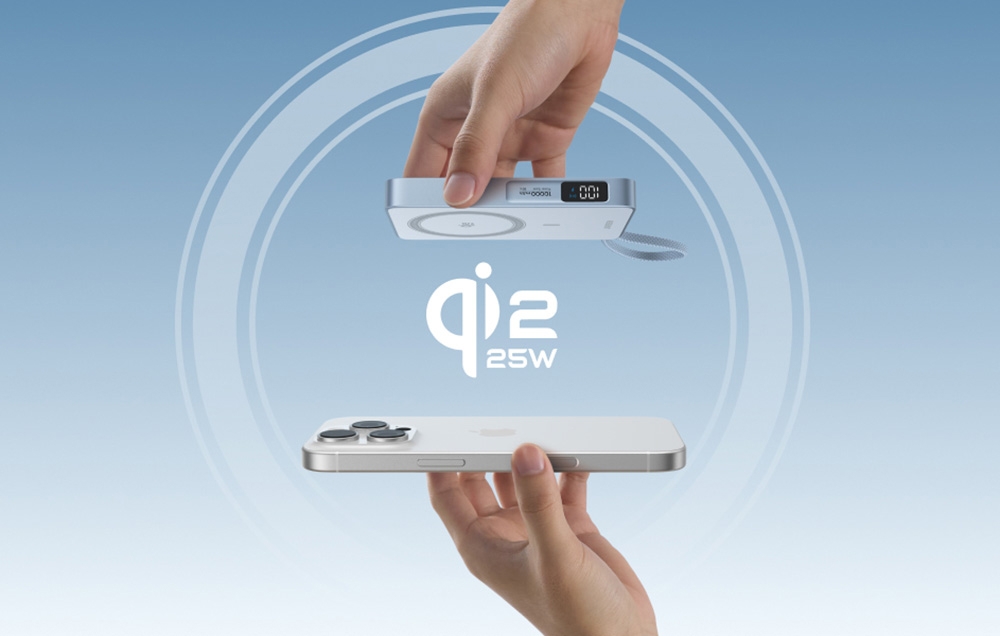 Ugreen MagFlow PB773 Magsafe powerbank 10000mAh, Qi2 25W (Szürke)-6