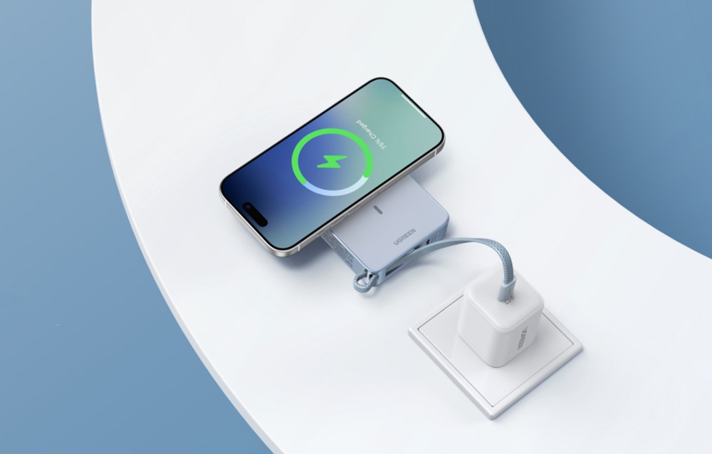 Ugreen MagFlow PB773 Magsafe powerbank 10000mAh, Qi2 25W (Szürke)-5