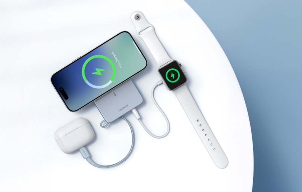 Ugreen MagFlow PB773 Magsafe powerbank 10000mAh, Qi2 25W (Szürke)-4
