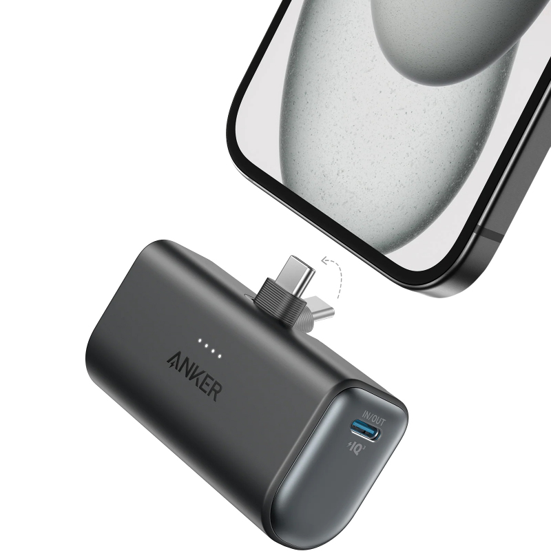 Powerbank Anker Nano USB-C Verzió, 5000mAh, 22.5W, PD, Fekete-0