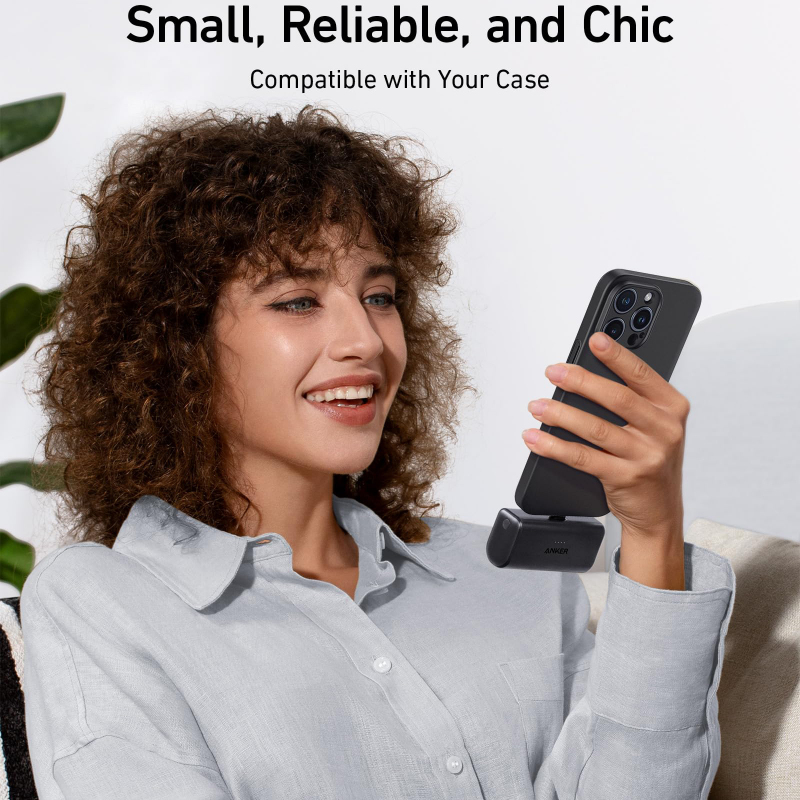 Powerbank Anker Nano USB-C Verzió, 5000mAh, 22.5W, PD, Fekete-1