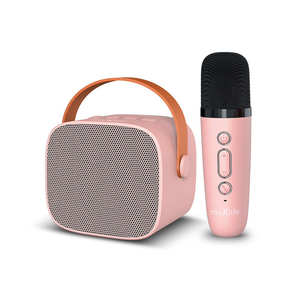 Maxlife Bluetooth karaoke hangszóró MXKS-100 rózsaszín-0