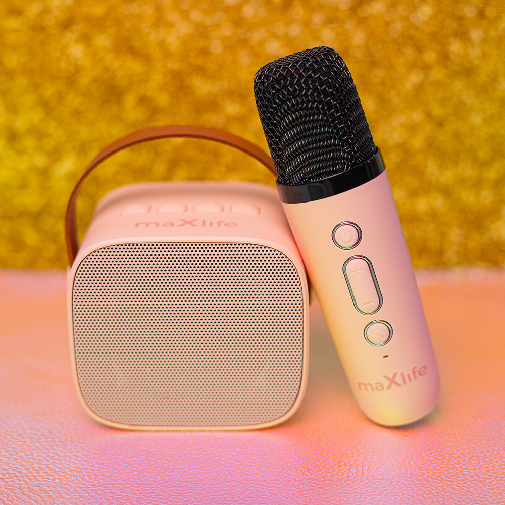 Maxlife Bluetooth karaoke hangszóró MXKS-100 rózsaszín-8