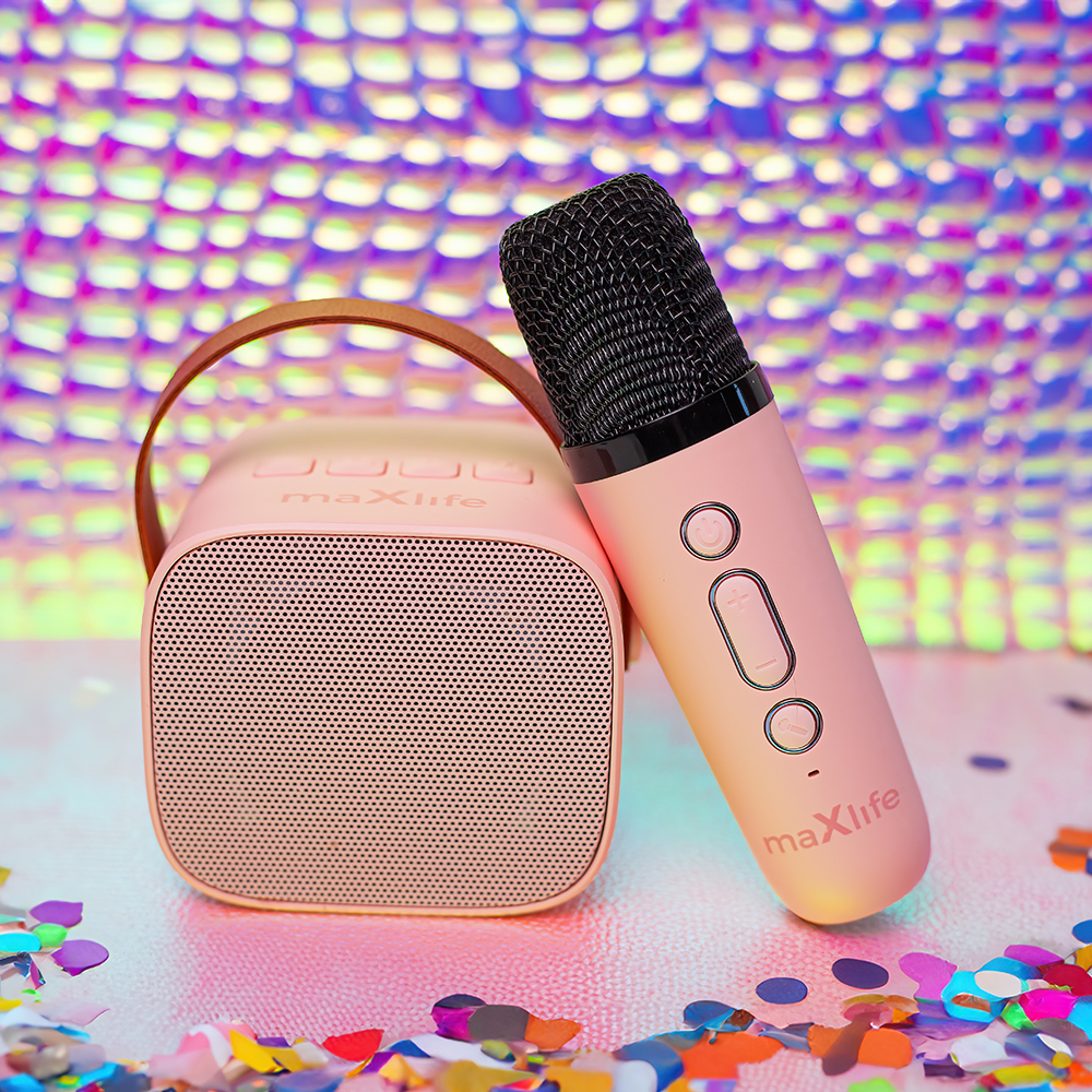 Maxlife Bluetooth karaoke hangszóró MXKS-100 rózsaszín-5