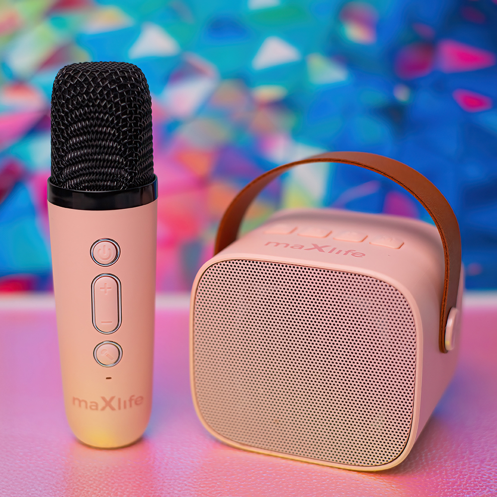 Maxlife Bluetooth karaoke hangszóró MXKS-100 rózsaszín-4